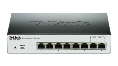D-Link EasySmart Switch DGS-1100-08P - Switch - managed - 8 x 10/100/1000 (PoE) - Des