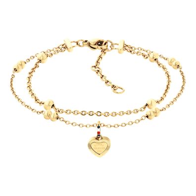 Tommy Hilfiger Armband Damen 2781012 Edelstahl, Ionen plattiert gold, Herz