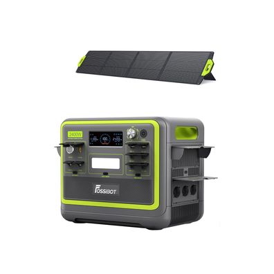 FOSSiBOT F2400 Tragbares Kraftwerk Solargenerator+FOSSiBOT SP200 200W Faltbares Solar