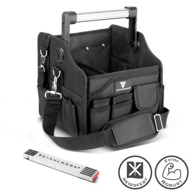 Stahlwerk Werkzeugtasche 14 Außentaschen 2 Innenfächer robuste Elektriker-Tasche