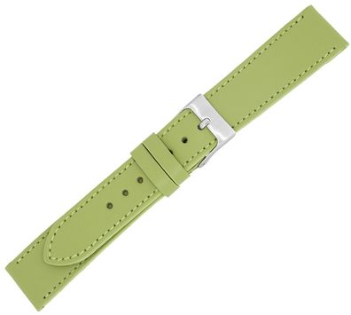Minott Uhrenarmband Kalbsleder grün Ton in Ton Naht Verlauf flach