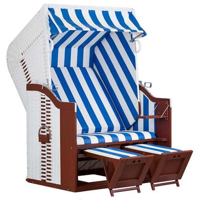 deVries Strandkorb Profi Ostsee Fehmarn PE Des. 991 white 124 x 87 x 159 cm