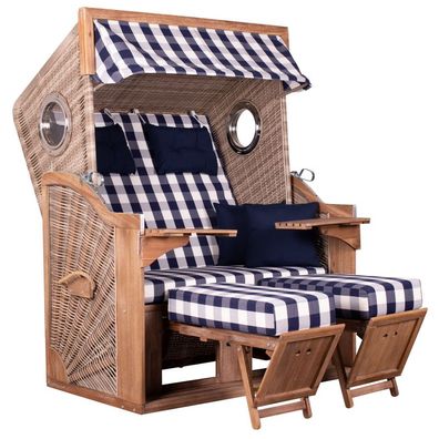 deVries TRENDY PURE Greenline Des. 743 Strandkorb 135XL PE ant. wh. 130x80x165 cm