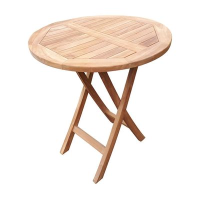 deVries "WOODIE" Klapptisch Holztisch Gartentisch aus Teakholz rund ø70 x 75 cm