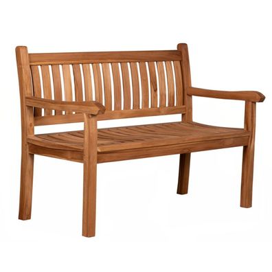 deVries Gartenbank Florence aus Teakholz ergonomische Rückenlehne 140x54x94 cm