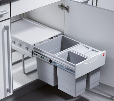 Hailo Mülleimer Küche Einbau ab 40cm Schrank 3-fach Mülltrennung Abfalleimer