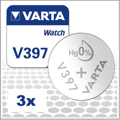 3x Varta V397 / SR726SW Watch Uhrenbatterien 397 SR59 V 397 Batterien Knopfzellen