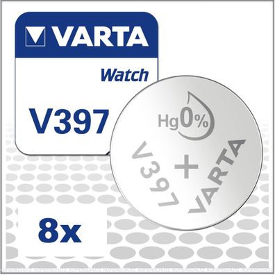 8x Varta V397 / SR726SW Watch Uhrenbatterien 397 SR59 V 397 Batterien Knopfzellen