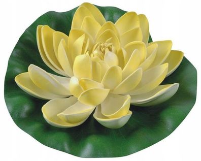 Künstliche Wasserlilie Schaumstoff Schwimmende Lotusblüte Blumen Groß Gelb 19cm