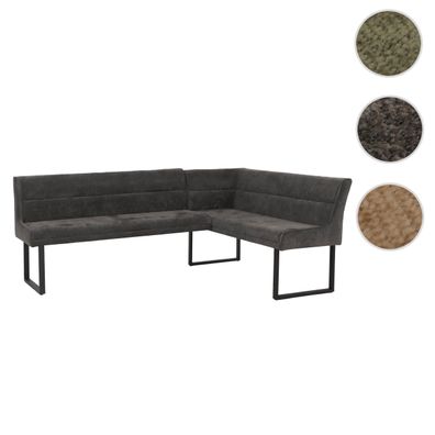 Eckbank HWC-O81, Bank, Öko-Tex (310g/m²) Chenille Stoff/Textil Metall 210x159