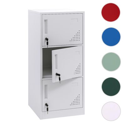 Spind HWC-P63, Schließfach Schließfachschrank 3 Türen, 90x38x45cm Stahl
