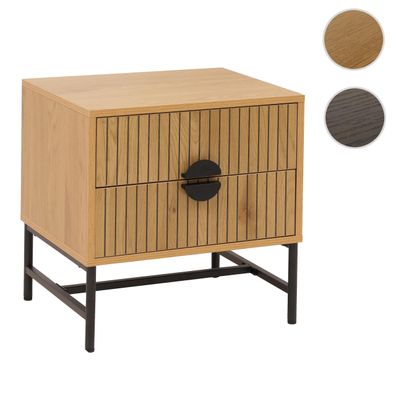 Nachttisch HWC-O39, Nachtschrank Schrank, Schublade Melamin MDF Metall 50x48x39cm