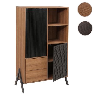 Hochschrank HWC-O40, Highboard Türen Staufächer Schubladen, MDF Metall Melamin