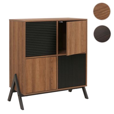 Kommode HWC-O40, Schrank Sideboard mit Türen Staufächer MDF Metall Melamin 94x79x40cm