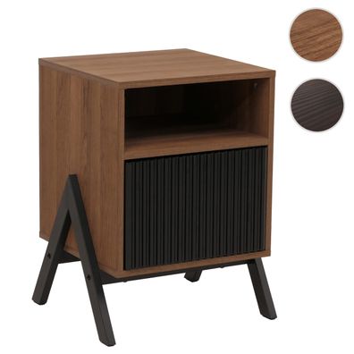 Nachttisch HWC-O40, Nachtschrank Schrank, Schublade MDF Metall Melamin 59x40x40cm