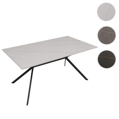 Esszimmertisch HWC-O58, Esstisch Sinterstein Metall, Marmor-Optik 160cm