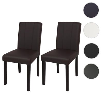 2er-Set Esszimmerstuhl HWC-O65d, Küchenstuhl Polsterstuhl Lehnstuhl, Kunstleder