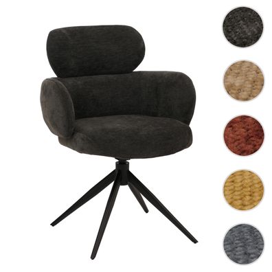 Esszimmerstuhl HWC-O77, Stuhl, drehbar Auto-Return, Stoff (310g/m²) Chenille
