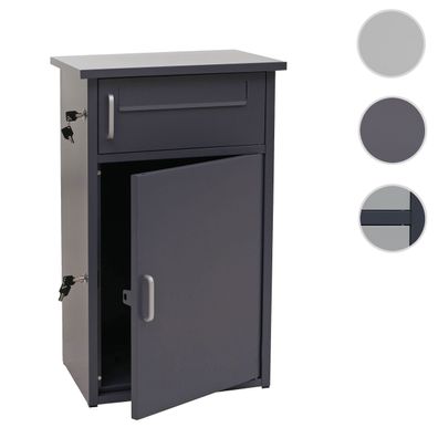 Paketkasten HWC-O51, Paketbox Paketfach Briefkasten 2 Fächer, Stahl 78x49x38cm