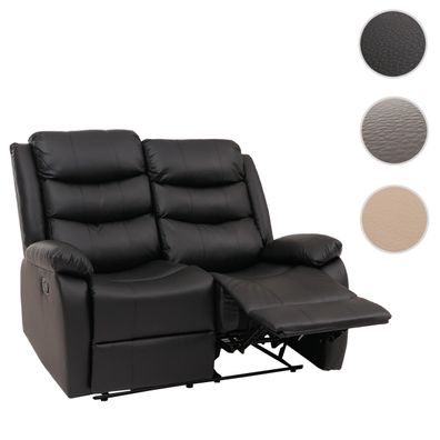 2er Kinosessel HWC-O62, Fernsehsessel mit Armlehne, Liegefunktion Kunstleder