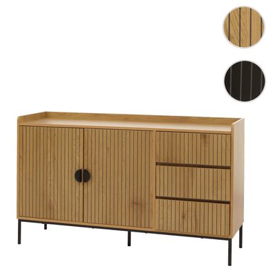 Sideboard HWC-O39, Schrank Anrichte, 3 Schubladen 2 Türen, Holz Melamin 80x130x42cm