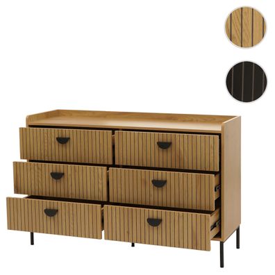 Kommode HWC-O39, Schrank, 6 Schubladen Melamin MDF 80x120x44cm