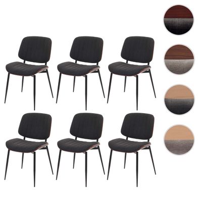6er-Set Esszimmerstuhl HWC-O44, Stuhl, Bugholz Stoff (370g/m²) Öko-Tex FSC®