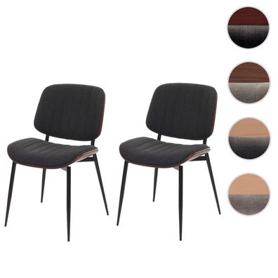 2er-Set Esszimmerstuhl HWC-O44, Stuhl, Bugholz Stoff (370g/m²) Öko-Tex FSC®