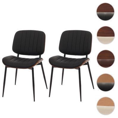 2er-Set Esszimmerstuhl HWC-O44, Küchenstuhl Stuhl, Bugholz Kunstleder Öko-Tex FSC®