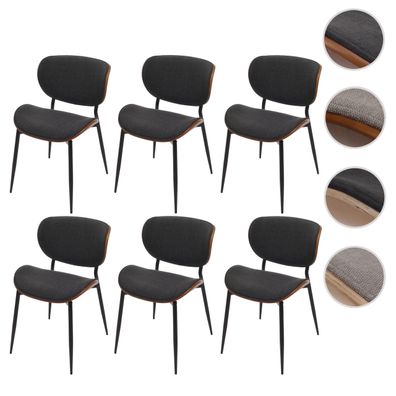 6er-Set Esszimmerstuhl HWC-O45, Polsterstuhl, Bugholz Stoff Öko-Tex (370g/m²)