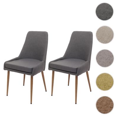 2er-Set Esszimmerstuhl HWC-O27, Küchenstuhl Stuhl, Stoff/Textil (280g/m²) Metall