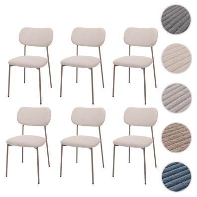 6er-Set Esszimmerstuhl HWC-O26, Stuhl, Cord (330g/m²) Stoff/Textil Metall