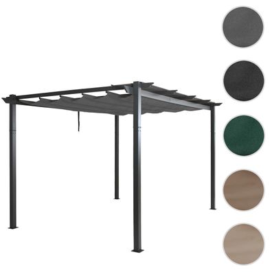 Aluminium Pergola HWC-N93, stabiles 8cm-Gestell Schiebedach UV50+ 3x4m