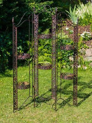 Paravent Pergola Rankhilfe Blumenampel 16kg Eisen antik Stil braun iron