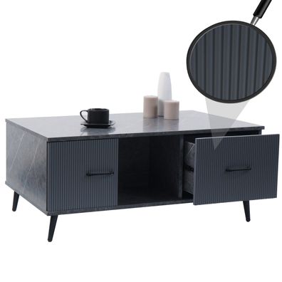 Couchtisch HWC-N89, Beistelltisch Sofatisch, Melamin Holz, 43x100x60cm