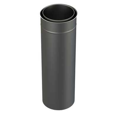 Thermia Doppelwandfutter für Ofenrohr Ø 150 mm, Stahl unbehandelt, Länge 500 mm