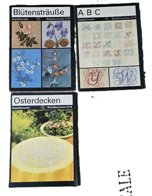 3 Bögen Abplättmuster für Ostern, Frühling und Alphabet