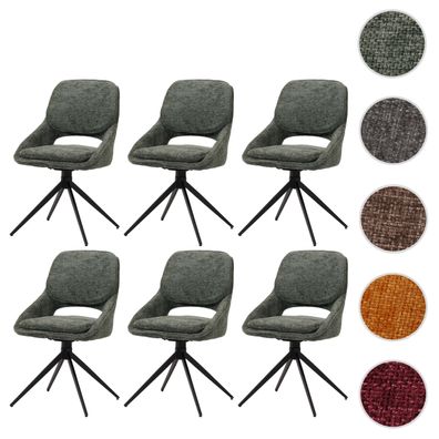 6er-Set Esszimmerstuhl HWC-N73, Küchenstuhl, drehbar Auto-Return, Chenille (490g/m²)
