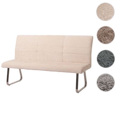 Sitzbank HWC-G55, Bank, Edelstahl gebürstet Stoff/Textil Chenille Öko-Tex, 180cm