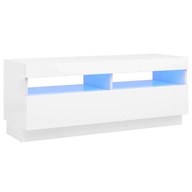 vidaXL TV-Lowboard mit LED-Beleuchtung, weiß, 100x35x40 cm – 30% Rabatt