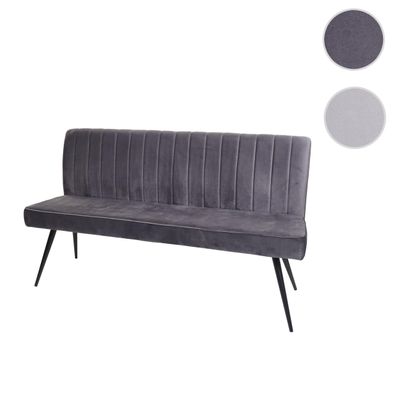 Sitzbank HWC-K16, Esszimmerbank Bank Garderobenbank, Rückenlehne Samt Metall