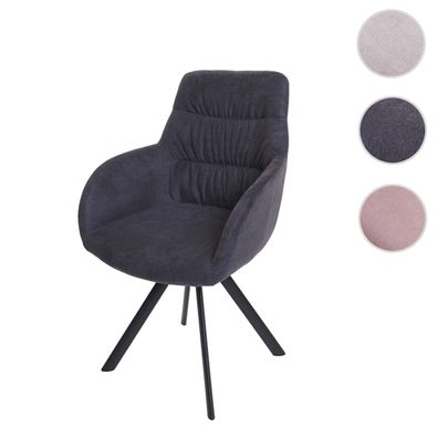 Esszimmerstuhl HWC-J69, Stuhl mit Armlehne, drehbar Auto-Position, Samt