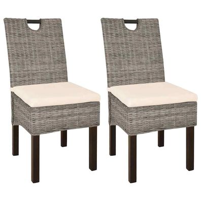 vidaXL Esszimmerstuhl Kubu 2er-Set Rattan Mangoholz – 30% Rabatt