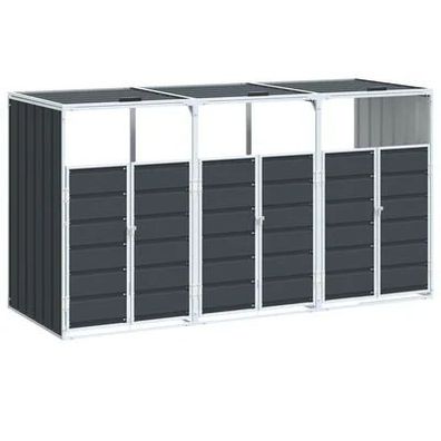 vidaXL Containerbox für 3 Mülltonnen, 216x81x115cm, Anthrazit – 30% Rabatt