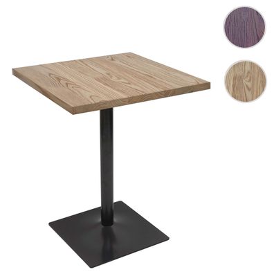 Bistrotisch HWC-H10, Bartisch, Industrial Gastronomie Ulme Massiv-Holz MVG 70x70cm