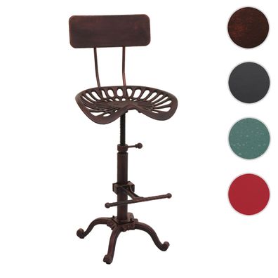 Barhocker HWC-N26, Barstuhl Tresenhocker, höhenverstellbar drehbar Fußablage