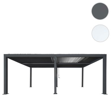 Pergola HWC-L46, Gartenpavillon Lamellen-Pavillon, 11cm-Aluminium-Gestell, 3x6m