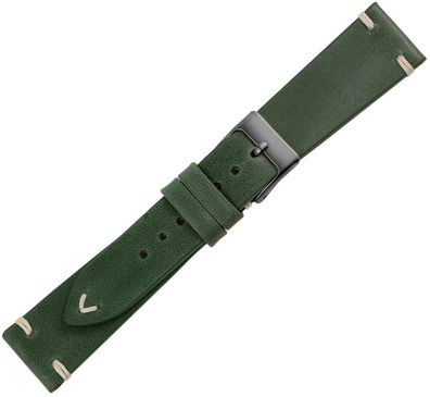Minott Premium Uhrenarmband | Kalbsleder vintage | grün mit Naht