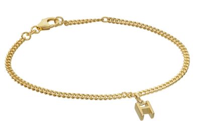 trendor Schmuck Mädchen-Armband mit Buchstabe H 925 Silber Vergoldet 21602-H