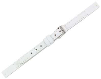 Minott > Uhrenarmband weiß Kalbsleder Splint Anstoß Ton in Ton Naht